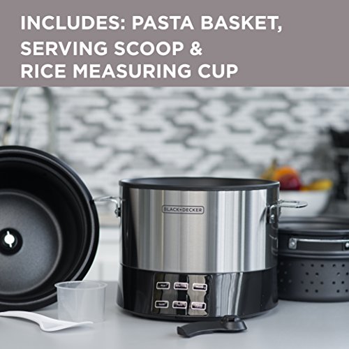 Black+Decker Rcr520S All-In-One Cooking Pot, 20-Cup Cooked/10-Cup Uncooked Rice Cooker, Slow Cooker And Food Steamer With Saute Function, Stainless Steel #TOP1