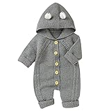 Hochwertiges Stoff: Gestricktes Material ist sehr weich und angenehm, um Ihr Baby warm zu halten, der neugeborene Babystrick-Overall besteht aus hochwertiger Acrylfaser, das leicht, weich und atmungsaktiv ist, sehr geeignet für Herbst- und Winterkleidung.
