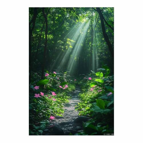 Impression sur toile forêt vert élégante 70x100cm décoration murale