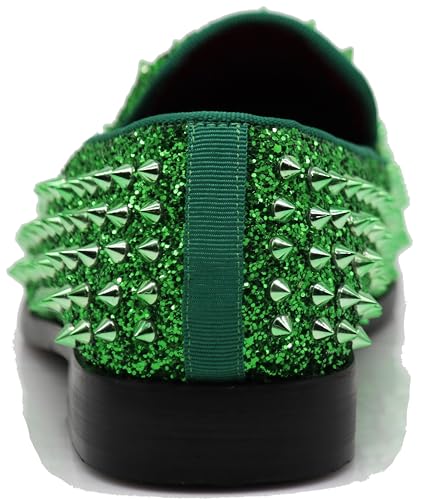 Image of SPK70 Men's Vintage Spike Dress Loafers Slip On Fashion Shoes Classic Tuxedo Dress Shoes