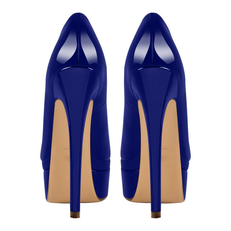 richealnini Sexy Platform Heel for Women Slip On Stiletto High Heel Pumps Closed Toe Heels3