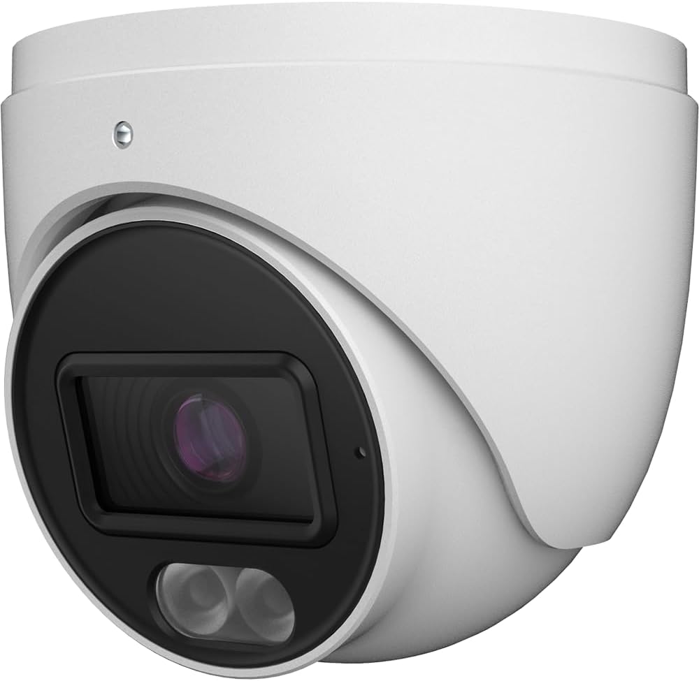 Titanium IP-5IRD8S4C4-28 8MP Full Color Outdoor Network Turret Camera with 2.8mm Fixed Lens, Built-in MIC, White