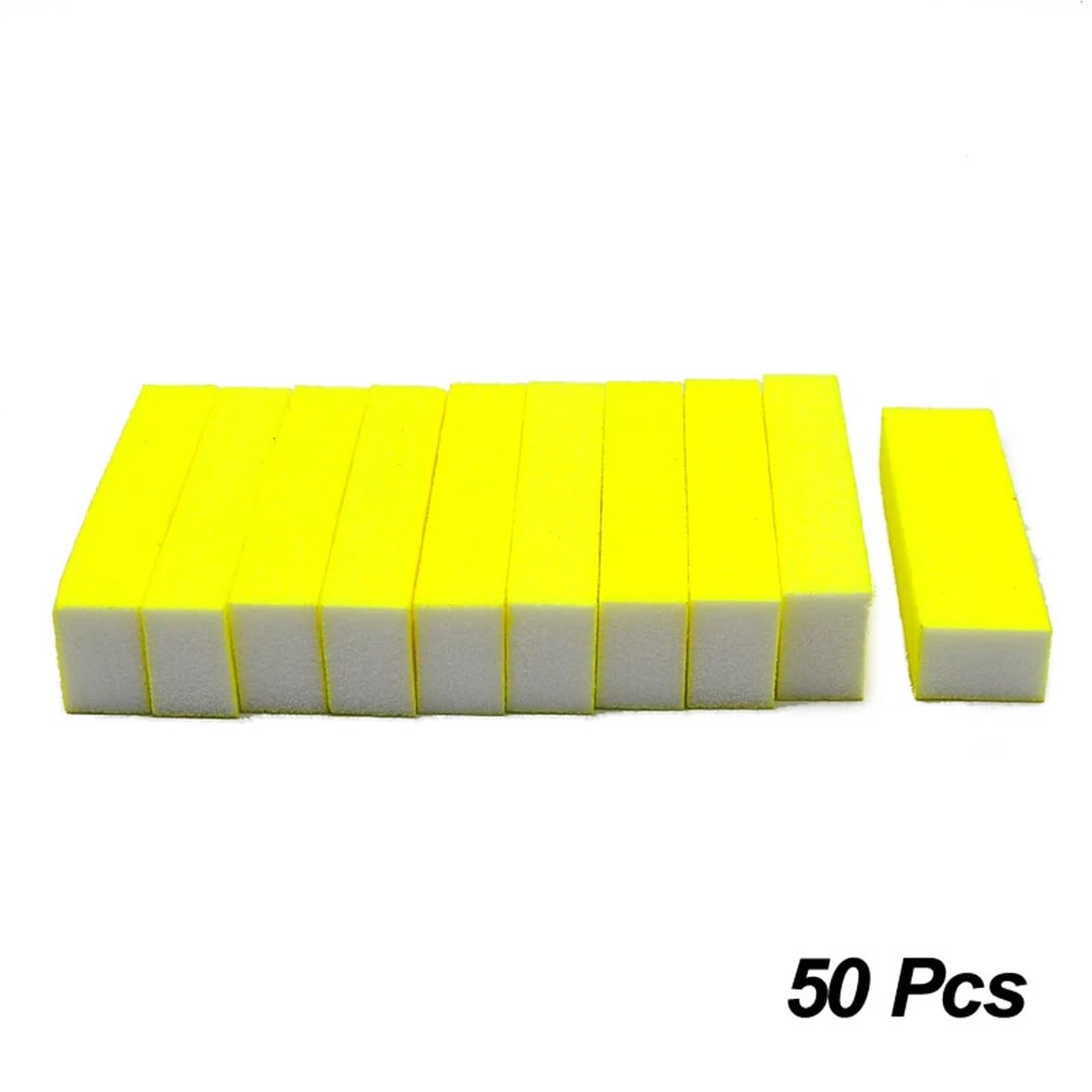 100 Uds esponja lima de uñas bloque pulidor lijado herramientas profesionales manicura pedicura(50 Pcs Neon Yellow)