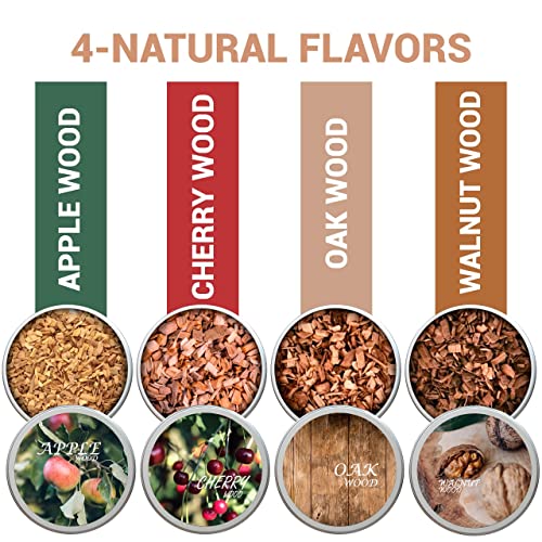 Mushk Cocktail Smoker Kit With Velvet Bag, 4 Kinds Of Wood Chips - Old Fashioned Cocktail Kit - Old Fashioned Smoker Kit For Cheeses, Meats & Salads - Great Birthday Gifts For Men, Dad, Husbands #TOP1