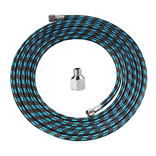 SAGUD Airbrush Hose 10 Foot Nylon Braided Air Hose with 1/8” Size On Both End and Adapter 1/8” male - 1/4” female for Most Airbrush Paint Kit by SAGUD - Used condition - US$7.99