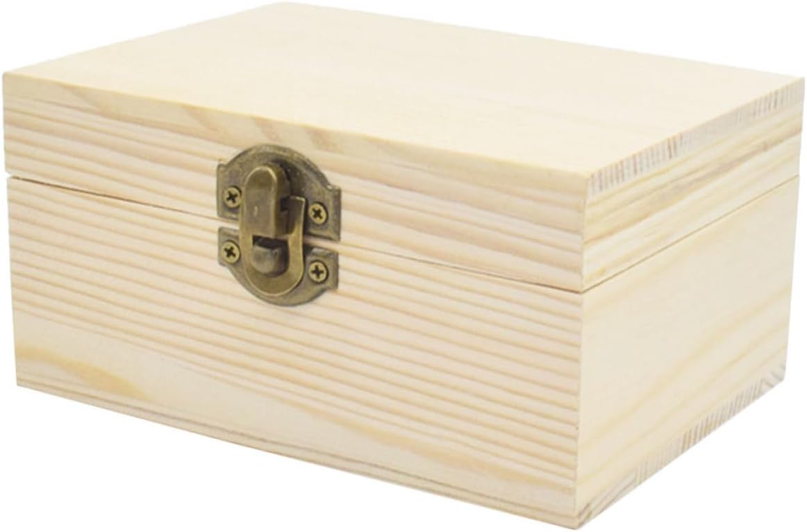 VILLCASE Box Wood Boxes with Lids Metal Wooden Boxes with