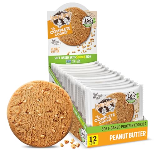 Lenny & Larry's Protein Cookie, [Peanut Butter], Chewy Soft Baked, 16g Plant Protein, Vegan, Non-GMO, High Fiber, 4 Ounce Cookie (Pack of 12)