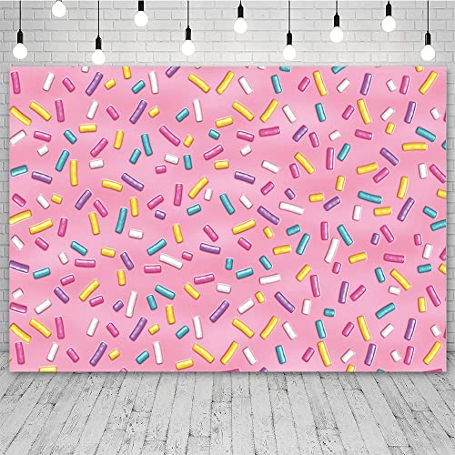 Sendy 7x5ft Sweet Donut Theme Birthday Party Backdrop Pink Girl B...