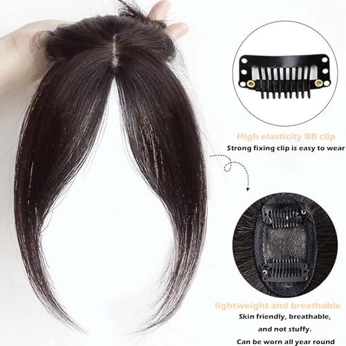 Image of Front Hair Extensions for Women, Extensions for Thinning Hair, Extension for Instant Volume, Brown Black Hairs Topper for Women