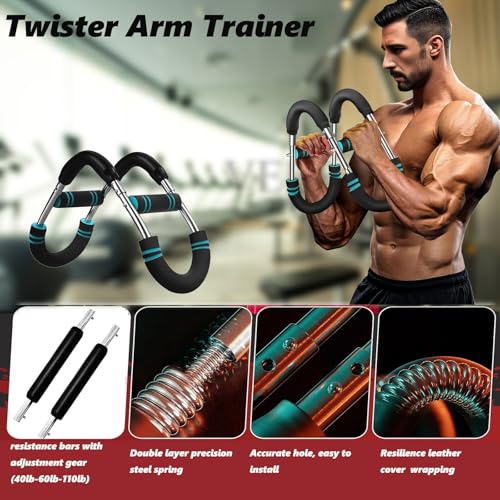 Image of NOAOVO Twister Arm Trainer, Adjustable Resistance Twister Arm Exerciser Chest Exerciser for Men, Portable Chest Workout Equipment Arm Trainer for Men