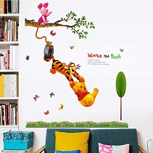 TYOLOMZ Adesivo de Parede Stickers muraux amovibles pour chambre d'enfant Motif Winnie l'ourson