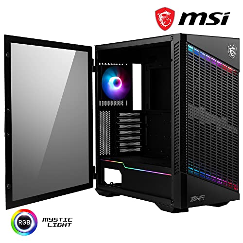 Msi Mpg Velox 100P Airflow Mid-Tower Pc Case - E-Atx Motherboard Capacity, Tempered Glass Door, Optimized For Airflow, Mystic Light, Supports 2 X 360Mm Radiators & Side Ventilation Configurations #TOP1