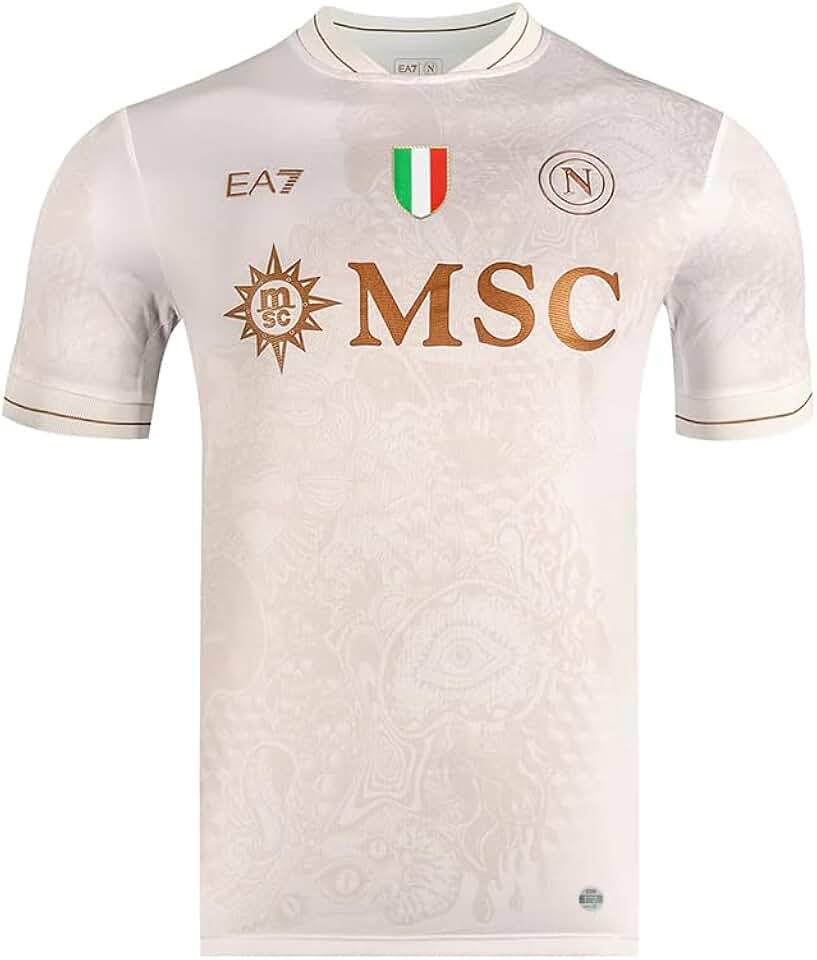 SSC NAPOLI Maglia Gara Away Ea7 T-Shirt Mixte (Lot de 3)