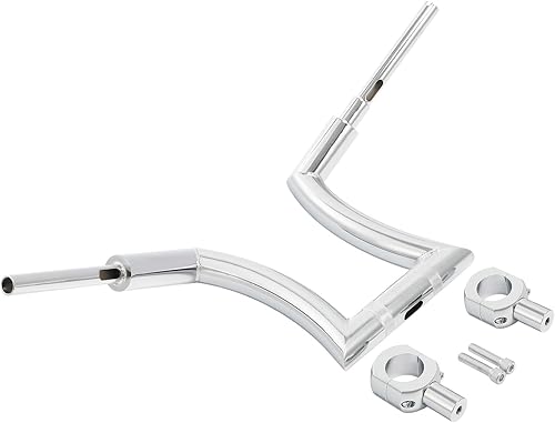 Miniatura 6 de TCT-MOTORPARTS Manillar cromado Ape Hanger de 14 pulgadas con elevador de 2 pulgadas apto para Harley Road King, Sportster XL883 XL1200, Softail