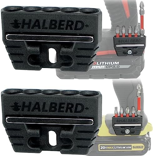 Halberd Universal Fit Magnetic Bit Holder, Securely Mounts to Belt Clip Screw, Fits Both Left and Right Side of Driver, for Milwaukee, DeWalt, Makita, Ridgid, Bosch, Ryobi, More (2 Pack, Standard)