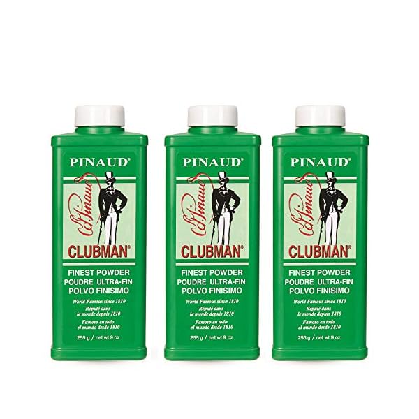 Pinaud-Clubman-Powder-9-oz-Pack-of-3 Clubman Pinaud Finest Powder, Classic White Powder for Men, Protection Against Sweat and Body Odor, 9 oz x 3 Packs