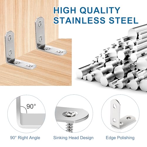 VooGenzek 10 PCS 40x40x16x2 mm L Brackets, Corner Brackets, 90 Degree Right Angle Brackets Fastener - Image 3