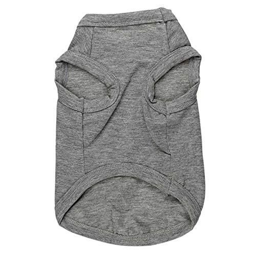 Pack Of 2 Pcs Dog Tank Top Cat Shirt Puppy Summer Shirt Pet Shirts Soft Breathable Sleeveless Vest Cute Dog Cotton Clothing Only For Small Dogs And Cats (Grey(Daddy+Mommy), X-Large) #TOP3