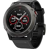 Garmin, Fenix 5X- Reloj GPS con pulsómetro, Hombre, Negro y Gris, Talla...