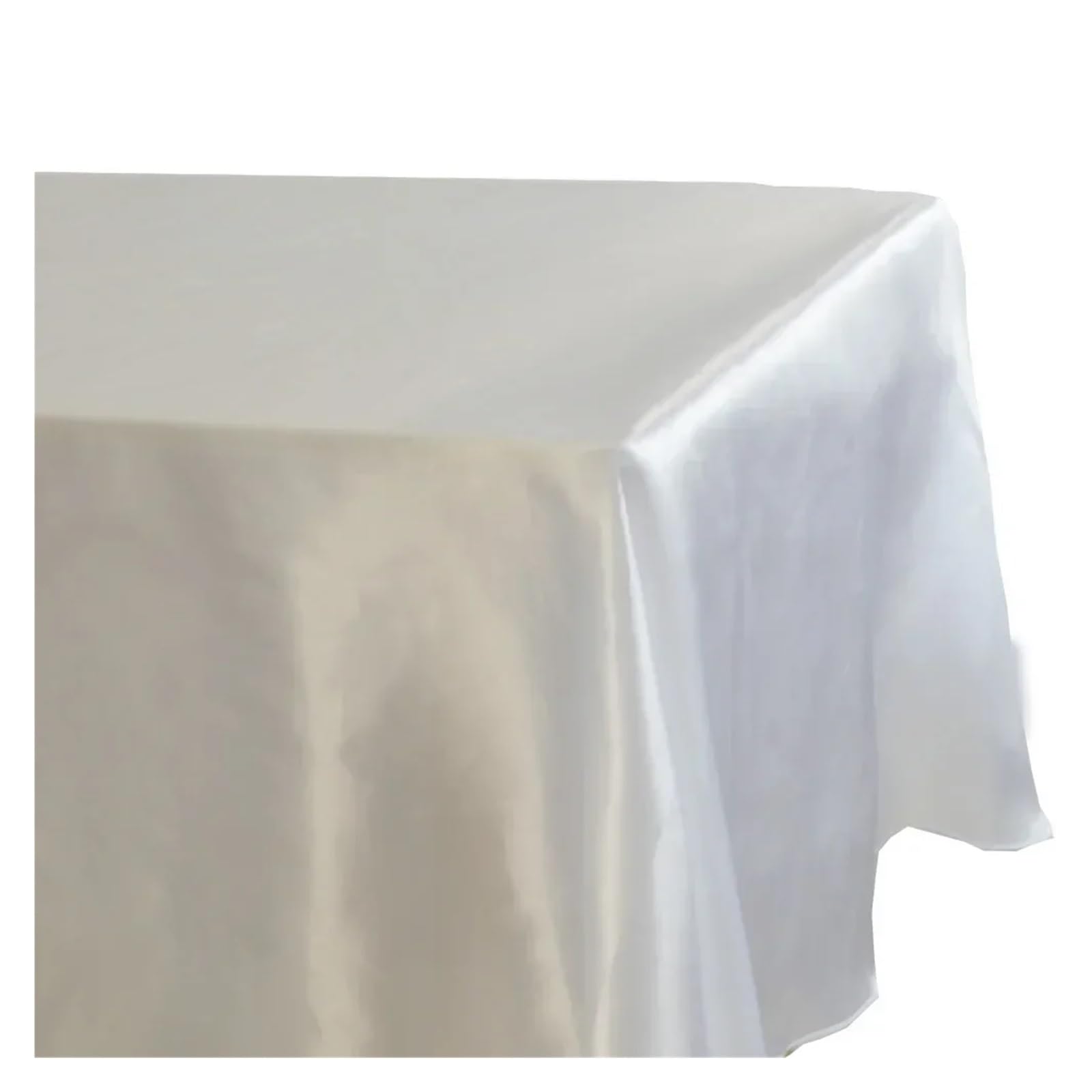 LOPJGGYF 145x180cm Rectangle Satin Tablecloth Overlays Wedding Mariage Party Decoration Restaurant Dining/Coffee Table Cloth for Wedding Banquet Party Events(White,145x180cm-57x71inch)