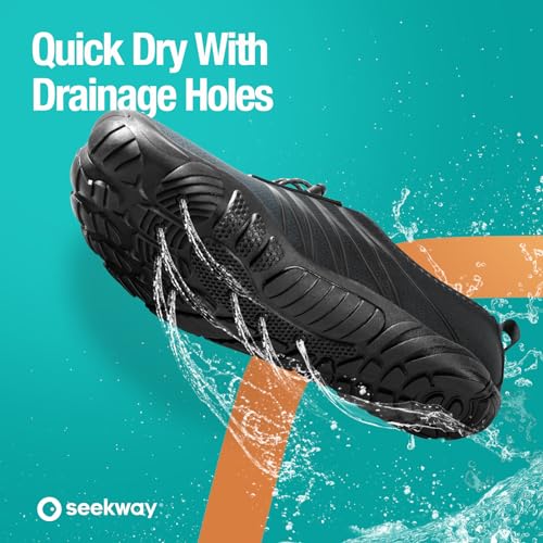 Image of SEEKWAY Mens Womens Water Shoes Quick-Dry Aqua Sock Barefoot Athletic Sports Shoes for Outdoor Beach Swim surf Walking Diving Boating Hiking Pool