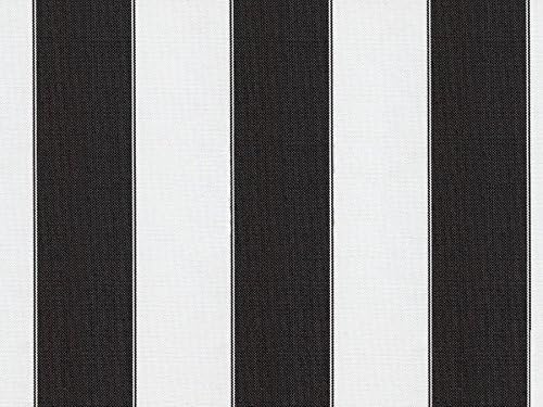 Stripe Canvas Awning Fabric, Premium Quality, Waterproof Outdoor Fabric 60" (5yds, Black/White)