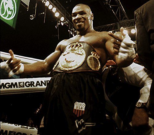 Mike Tyson wearing a championship belt in Las Vegas Photo Print (10 x 8)
