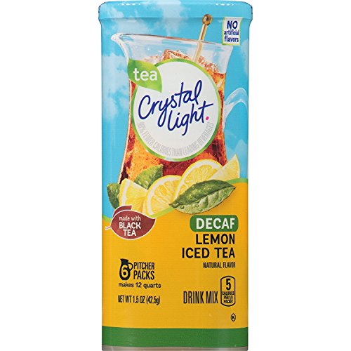 Crystal Light Decaf Iced Tea Drink Mix, Natural Lemon Flavor (12-Quart), 1.5 Ounce