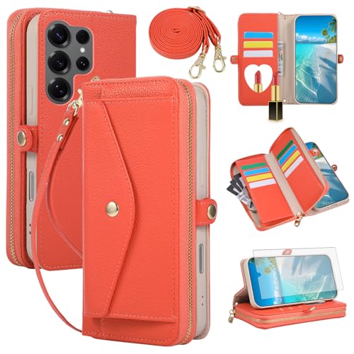Coque portefeuille Samsung S25 Ultra style sacoche pour libérer vos mains en voyage