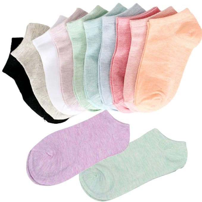 hosvin New Desigen Girls Women’s Comfort Ankle Length Socks No Show Low Cut Socks Multicolor-picture-6