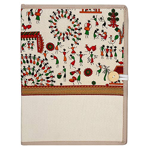 Image of FutureX Printed Fabric File Folders for Certificates, Document Holder, Jute Conference Folder Vehicle Document Storage Wallet for Registration & Insurance Card (Size: A4, Color: Multicolor)