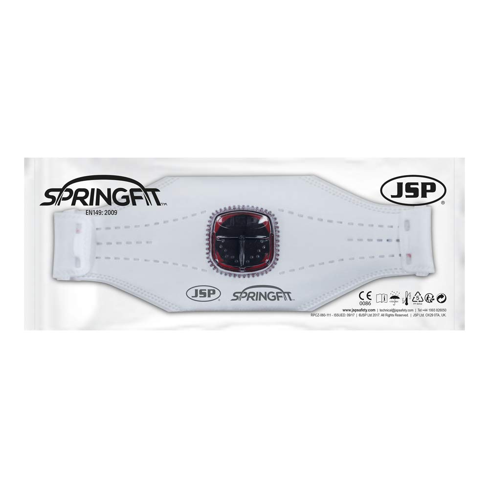 JSP Springfit Facciale Filtrante 435 FFP3 con Valvola Typhoon, Confezione da 10 (BGA182206000)