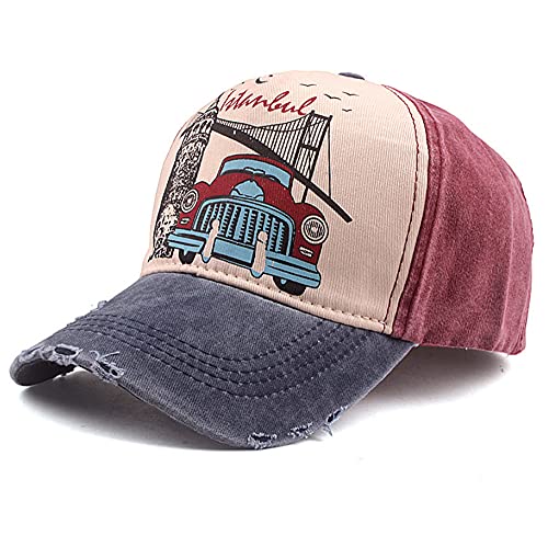 Elwow Men's Distressed Front Cotton Vintage Baseball Trucker Cap Sun Hat