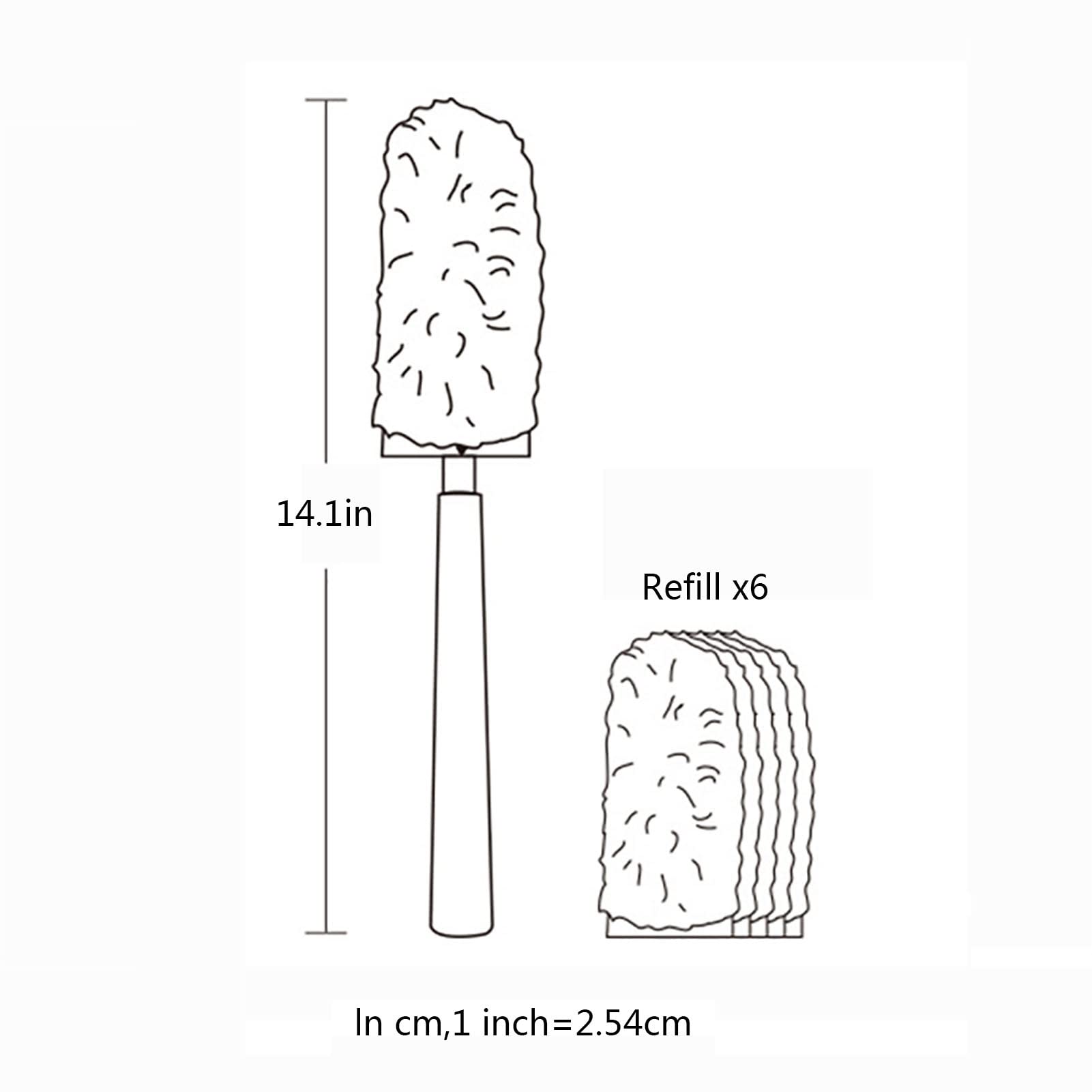 Plumero de Microfibra telescópico de 14,17 a 37,7 Pulgadas con Cabezal Flexible, Color Blanco(White B)