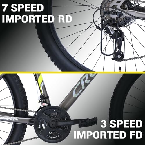 Image of CROW - Cross TRAK 21 Speed Gear Cycle | 29 inch T Cycle for Boys 12 to 15 Years | Bicycle for Men Adult | Mountain Bike with Front Suspension & Dual Disc Brakes| Unisex 29 INCH MTB Cycle for Men |