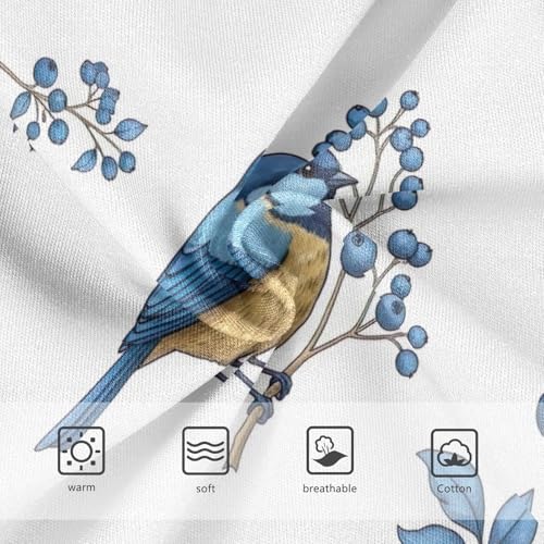 Cute Birds Blue Flowers Toddler Girl Underwear, Girls Cotton Underwear, 2T–8 Years3
