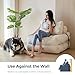 MAXYOYO Folding Sofa Bed, Convertible Sleeper Chair with Pillow Foldable Mattress with Back Support, Portable Fold Out Chair Bed Comfy Floor Sofa Lounge for Living Room Bedroom, Beige, Single