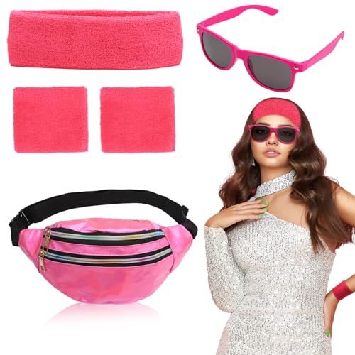 【🎁 Accessori ideali per feste a tema**】Il déguisement fluo e gli accessori completeranno il tuo look per feste come Halloween, feste anni 80, anni 90 vestiti o serate retro, un accessorio imprescindibile per gli amanti della disco e della moda vintage.