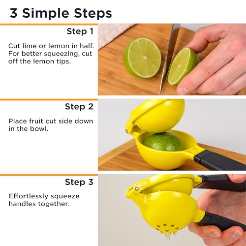 Deiss Pro Presse-citron en métal - Extraction maximale de jus, presse-citron vert facile à nettoyer, design ergonomique antidérapant, presse-citron manuel, fabrication durable, presse-agrumes – Image 4