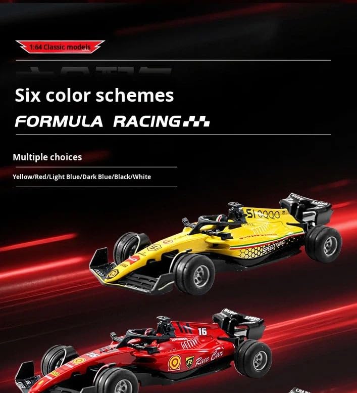 Image of PLUSPOINT 1:64 Die cast Metal F1 RC Mini Racing car with LED Lights | 2.4GHz Remote Control Car | 3 Speed Adjustable, USB Rechargeable Alloy RC Car for Kids & Adults Indoor /Outdoor Racing
