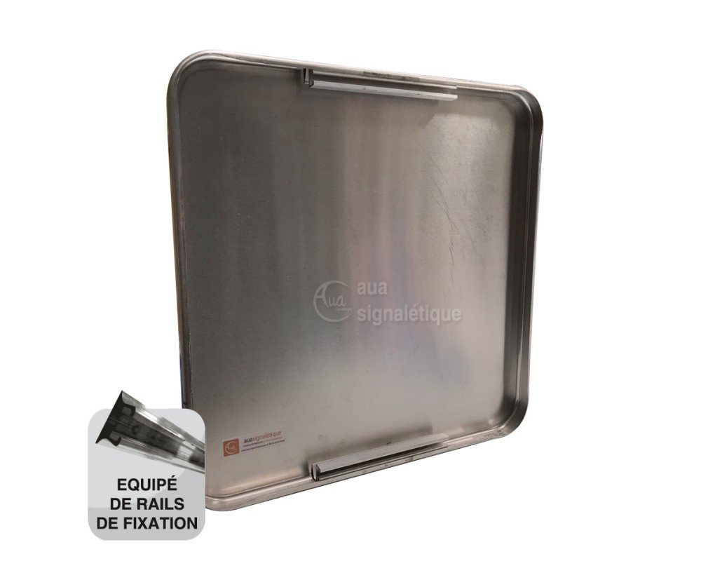 AUA SIGNALETIQUE - Parking Camping Car - Panneau Type Routier Avec Rebord - 350x350 mm alu type routier