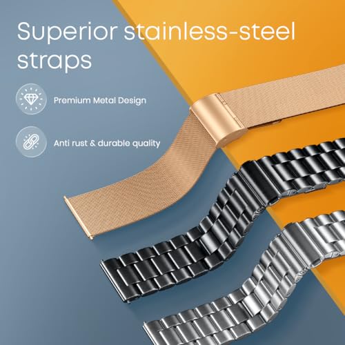 Image of Fastrack Dezire FX1 1.38 inch Smart Watch with BT Calling, 100+ Sports Modes, BP Monitoring, Functional Crown, Metal Alloy Case - Smartwatch for Men & Women (Metal Strap, Silver)