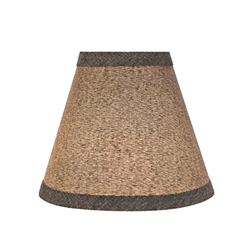 Image of Aspen Creative 32122-2A Small Hardback Empire Shape Chandelier Clip-On Lamp Shade Set (2 Pack), Transitional Design in Grey, 6 inch bottom width (3 inch x 6 inch x 5 inch)