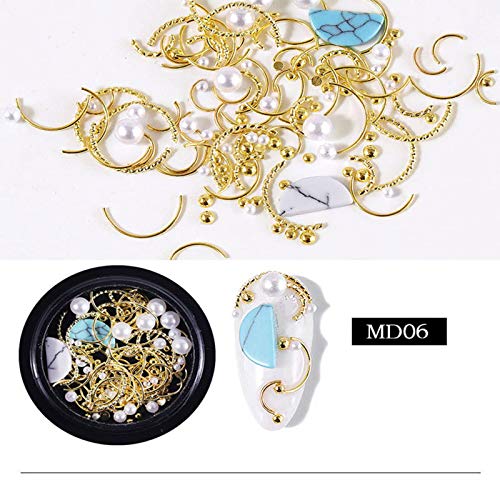 Beiling BEILING-0000048 Gold Moon Star Nail Charms Rivet 6 Boxes Nail Studs And Rhinestones 3D Nail Art Sequins Metal Nail Glitter thumb #5
