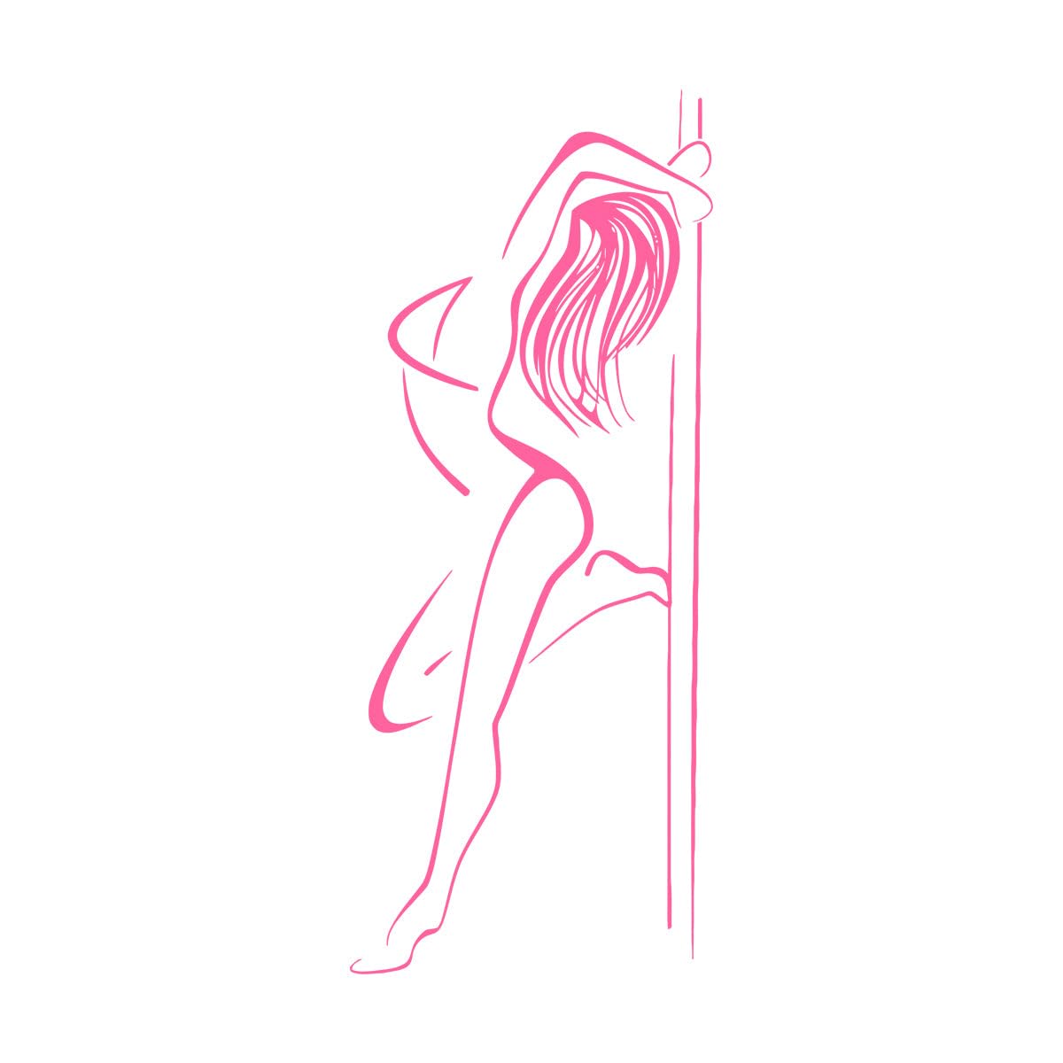 Wall Decal Striptease Hot Sexy Woman Pole Dance Mural Vinyl Stickers Bedroom Wall Decorations Removable Extra Large - 57x142cm
