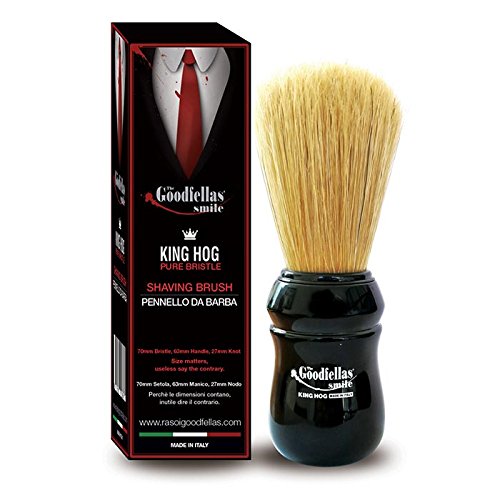 King Hog by Omega Brushes. Pure Bristle Shaving Brush. 70mm Bristle for Face Lathering -