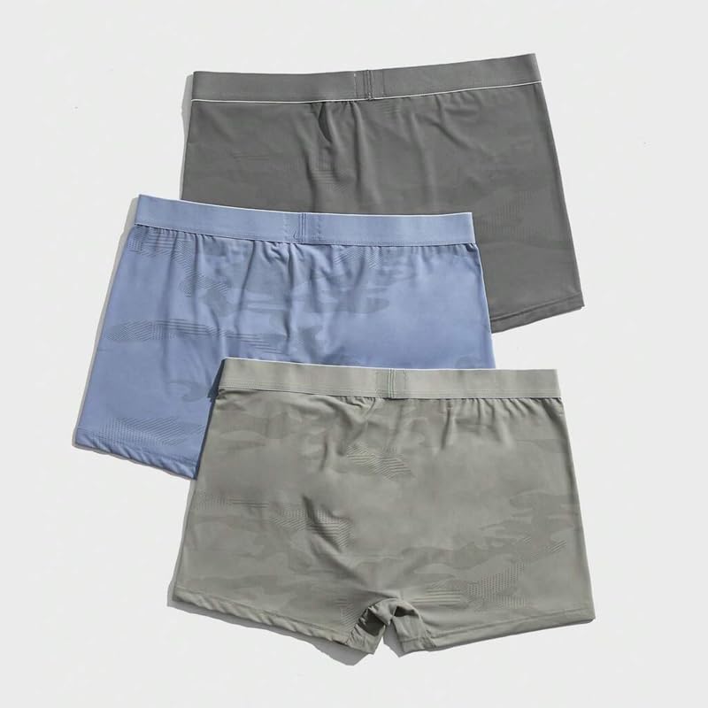 3Pcs Men's Underwear, High Elastic Design, Comfortable Breathable, Boxer Briefs