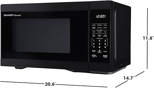 Miniatura 9 de SHARP Horno microondas para encimera con plato giratorio extraíble de 12.4 pulgadas, 1000 vatios, 1.1 pies cúbicos, color negro