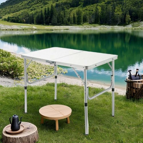 Image of Portable Folding Table, Folding Desk Briefcase for Camping Kitchen Study(90x60x70CM)