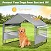 Hundehütte Outdoor für Kleine bis Große Hund, 120x120x100 cm, Wasserdicht Hundezelt für Kleintiere, Hühner, Katzen, Welpen, Hundehütte mit Mesh-Fenstern, Farbe in Grau